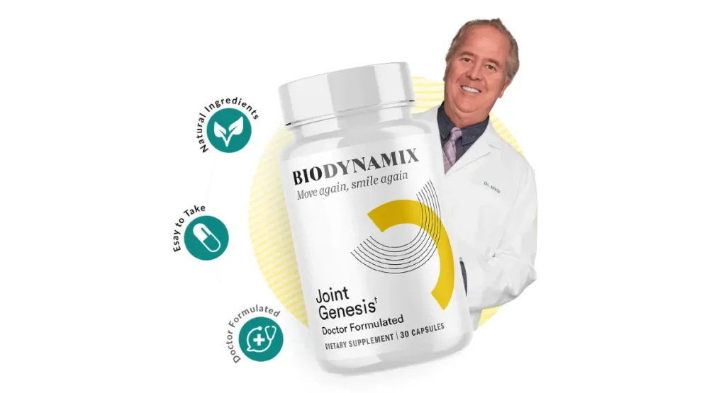 A nutritional supplement called BioDynamix Joint Genesis promotes healthy joints and relieves pain in muscles.