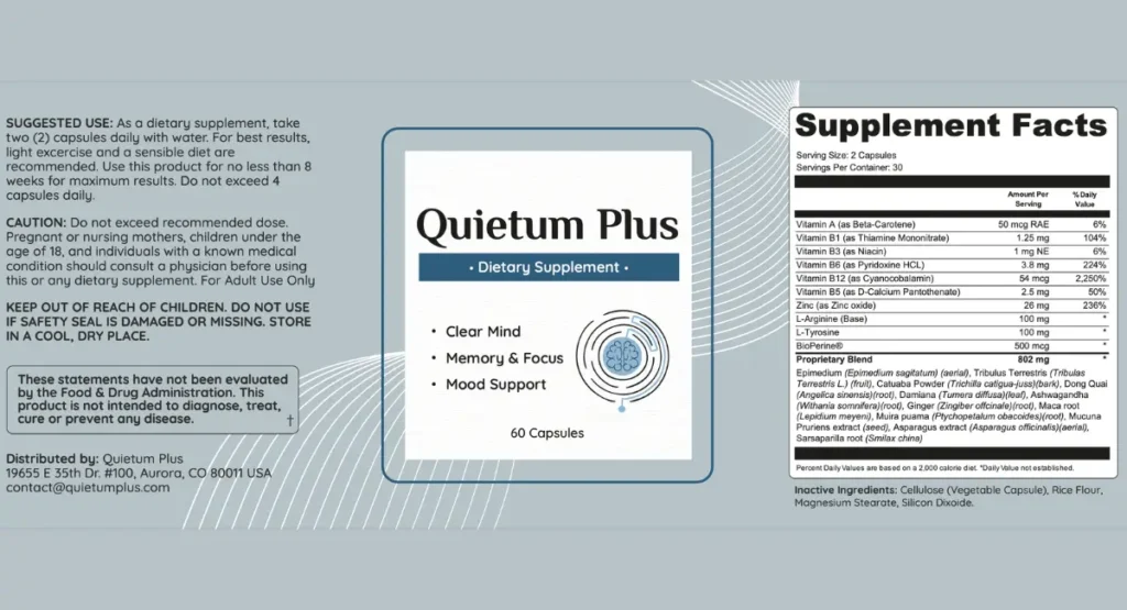 Quietum Plus tinnitus ear health supplement can be consumed by adults to boost ears health. 